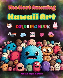 Front cover_The Most Amazing Kawaii Art Coloring Book - Over 50 Cute and Fun Kawaii Designs for Kids and Adults