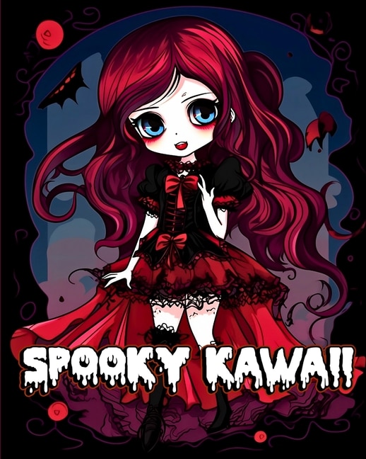 Spooky Kawaii Coloring Book: Cute Gothic Coloring Pages with Creepy Pastel Goth Characters for Relaxation