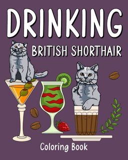 Front cover_Drinking British Shorthair Coloring Book
