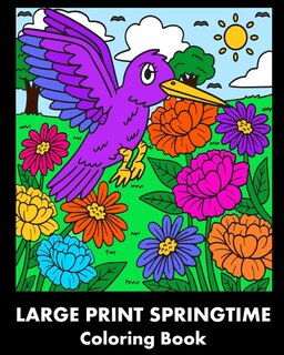 Front cover_Large Print Springtime Coloring Book