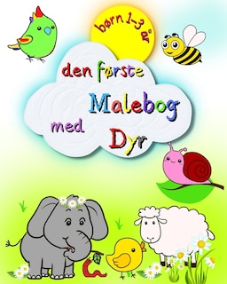 Front cover_Den første Malebog med Dyr, børn 1-3 år