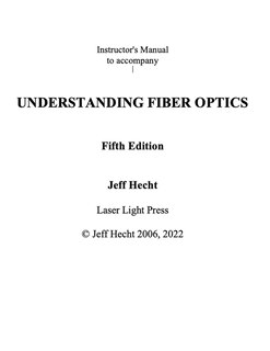 Front cover_Instructor's Guide to Accompany Understanding Fiber Optics Fifth Edition