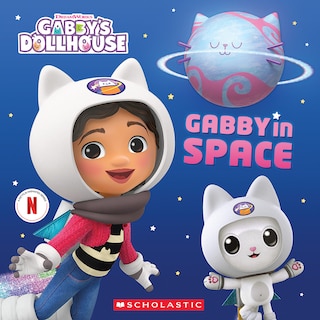 Couverture_Gabby's Dollhouse: Gabby in Space (Shaped Storybook with Shiny Cover)