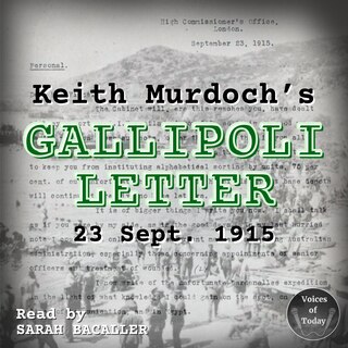Front cover_Keith Murdoch’s Gallipoli Letter