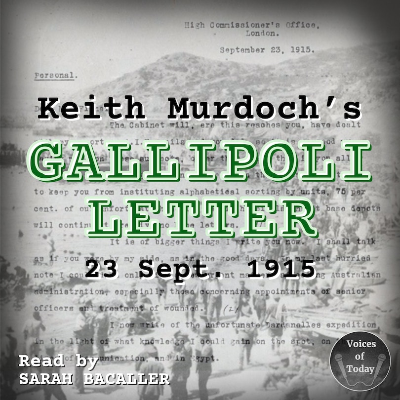 Front cover_Keith Murdoch’s Gallipoli Letter