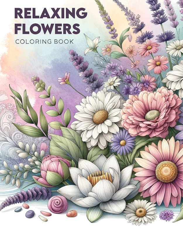 Relaxing Flowers Coloring Book: Experience the therapeutic benefits as you immerse yourself in the calming world of flowers, designed to soothe your soul and uplift your spirit