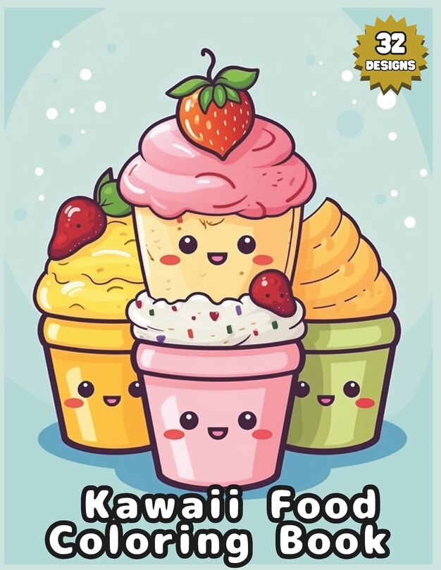 Front cover_Kawaii Food Coloring Book for all ages