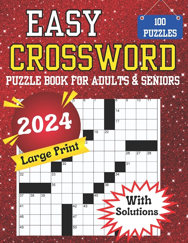 2024 Large Print Easy Crossword Puzzle Book For Adults & Seniors