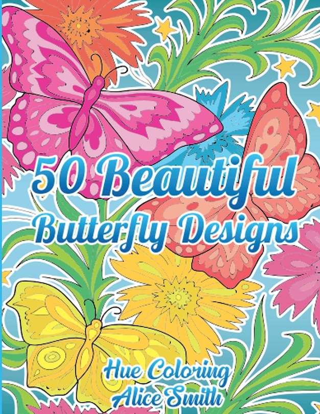 Couverture_50 Beautiful Butterfly Designs Coloring Book