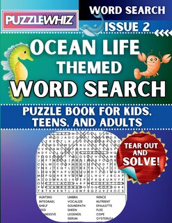Front cover_Ocean Life - Themed Word Search - Fun & Educational Puzzles for Kids, Teens, and Adults (Large Print Edition)