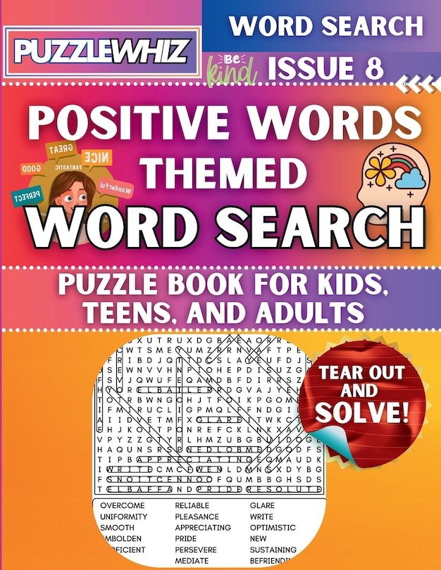 Couverture_Positive Words - Themed Word Search - Fun & Educational Puzzles for Kids, Teens, and Adults (Large Print Edition)