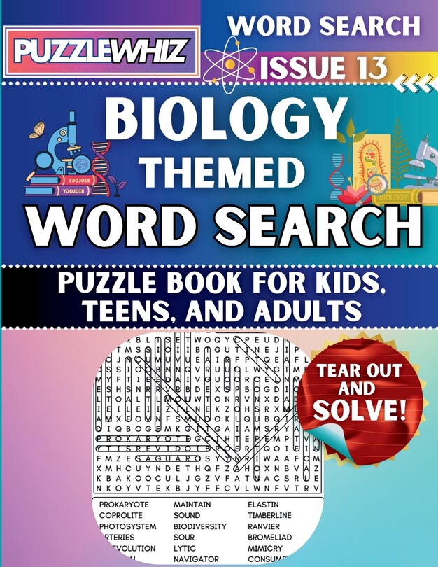Couverture_Biology - Themed Word Search - Fun & Educational Puzzles for Kids, Teens, and Adults (Large Print Edition)
