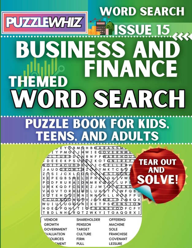 Front cover_Business & Finance - Themed Word Search - Fun & Educational Puzzles for Kids, Teens, and Adults (Large Print Edition)