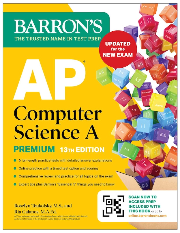 Couverture_AP Computer Science A Premium, 13th Edition: Prep Book with 6 Practice Tests + Comprehensive Review + Online Practice (Barron's AP Prep)