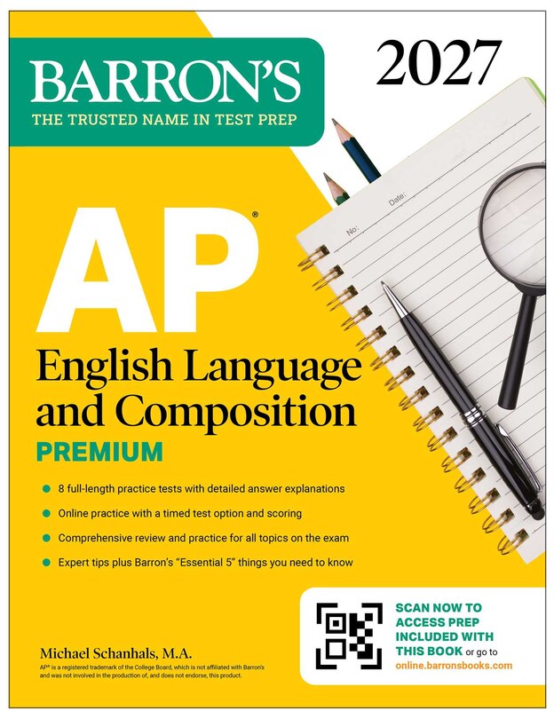 Couverture_AP English Language and Composition Premium, 2027: Prep Book with 8 Practice Tests + Online Practice
