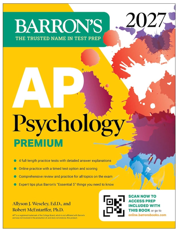 Couverture_AP Psychology Premium, 2027: Prep Book with 3 Practice Tests + Comprehensive Review + Online Practice