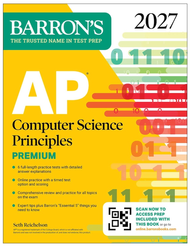 Couverture_AP Computer Science Principles Premium, 2027:  6 Practice Tests + Comprehensive Review + Online Practice