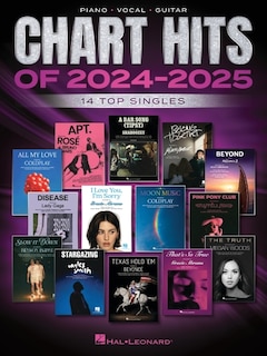 Couverture_Chart Hits of 2024-2025: 14 Top Singles Arranged for Piano, Voice, and Guitar Chords and Frames