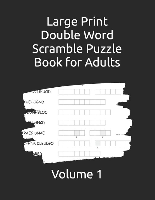Front cover_Large Print Double Word Scramble Puzzle Book for Adults