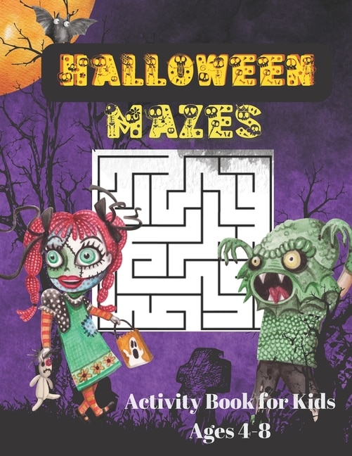 Halloween Mazes Activity book: for kid Ages 4-8