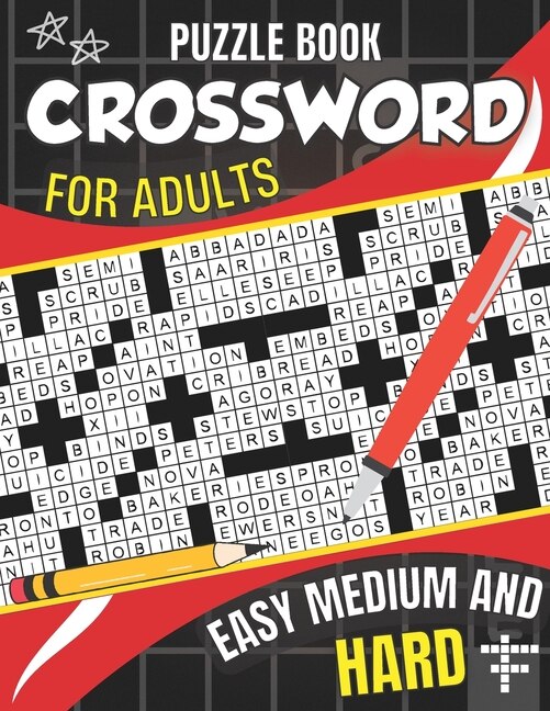 Easy Medium And Hard Crossword Puzzle Book For Adults New Hard