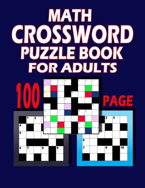 Front cover_100 Page Math Crossword Puzzle Book For Adults