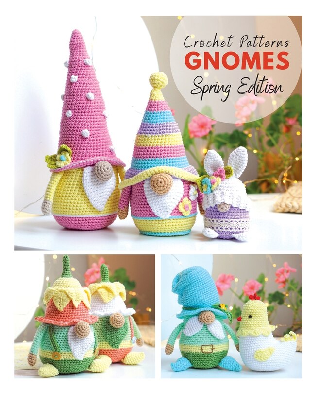 Front cover_Crochet patterns Gnomes Spring edition