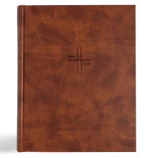 Front cover_CSB Notetaking Bible, Expanded Reference Edition, Brown LeatherTouch Over Board