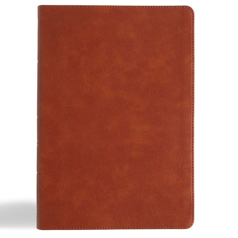 Front cover_CSB Giant Print Single-Column Bible, Burnt Sienna LeatherTouch