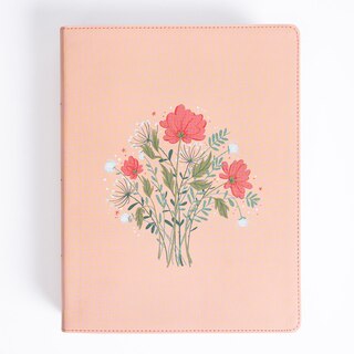 Front cover_CSB Illustrator’s Notetaking Bible, Large Print Edition, Peach Bouquet LeatherTouch