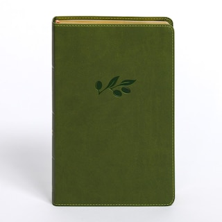 Front cover_CSB Personal Size Giant Print Bible, Olive LeatherTouch