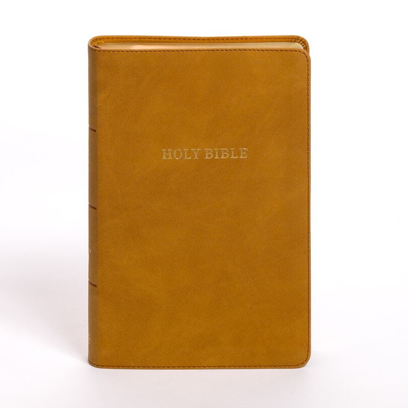 Front cover_KJV Personal Size Giant Print Bible, Camel SuedeSoft LeatherTouch, Indexed