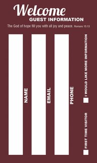 Front cover_Guest Welcome Card: Welcome - Burgundy (Package of 50)
