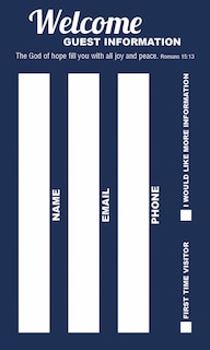 Front cover_Guest Welcome Card: Welcome - Blue (Package of 50)