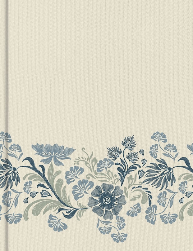 Front cover_CSB Notetaking Bible, Large Print Edition, Cream Floral Cloth Over Board