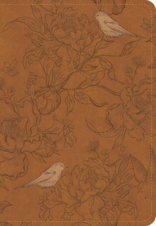 Couverture_CSB Large Print Personal Size Reference Bible, Optimal Type, Digital Study Edition, Brown Floral LeatherTouch