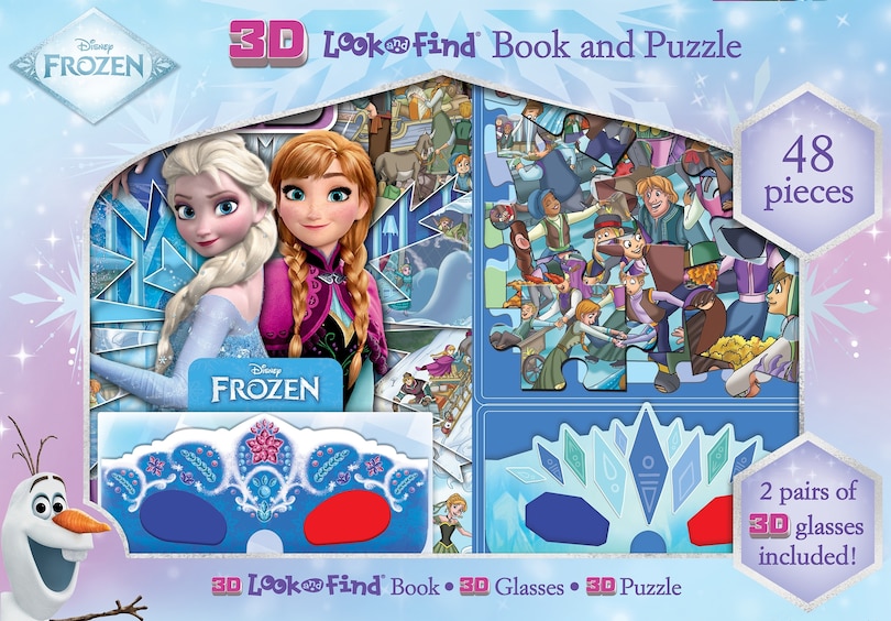 Front cover_Disney Frozen: 3D Look and Find Book and Puzzle