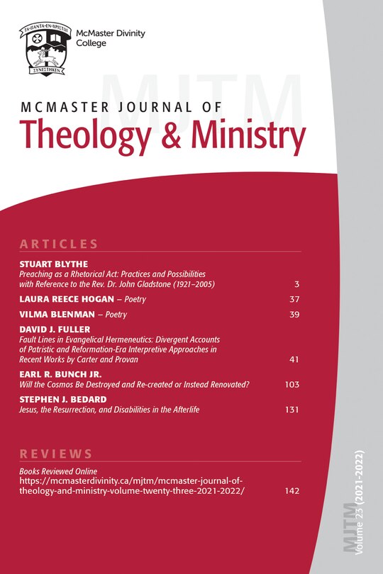 Front cover_McMaster Journal of Theology and Ministry