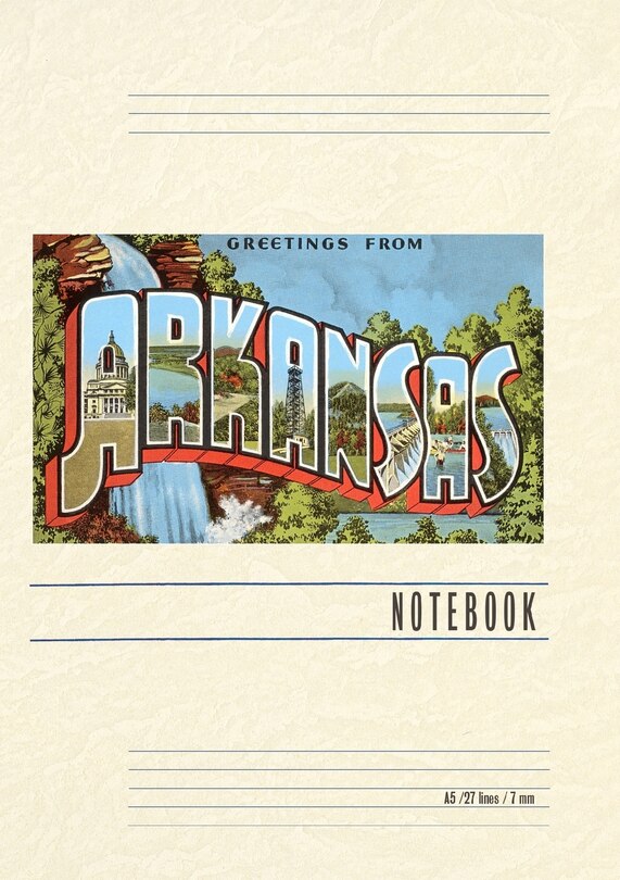 Front cover_Vintage Lined Notebook Greetings from Arkansas