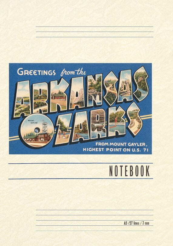 Couverture_Vintage Lined Notebook Greetings from the Arkansas Ozarks