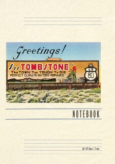 Front cover_Vintage Lined Notebook Greetings, Tombstone Billboard