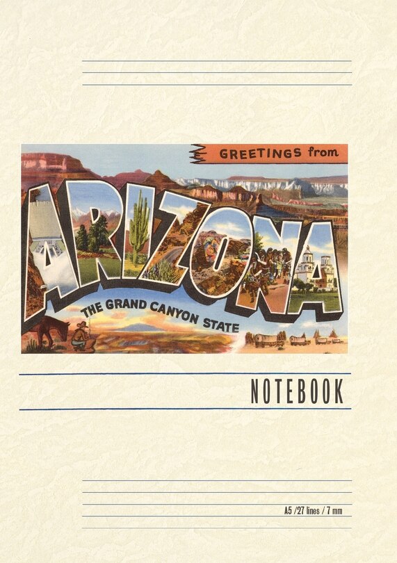 Couverture_Vintage Lined Notebook Greetings from Arizona, Grand Canyon