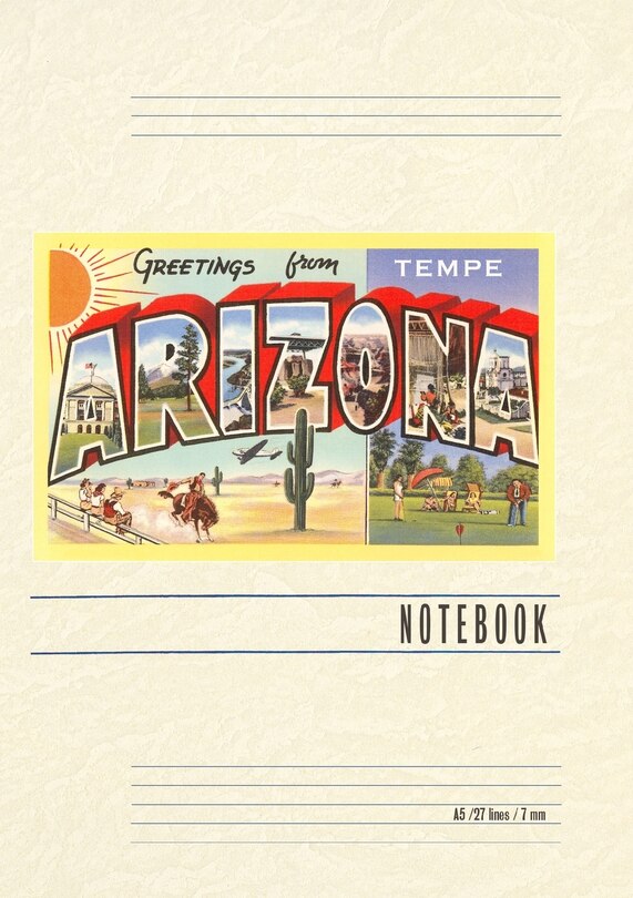 Front cover_Vintage Lined Notebook Greetings from Tempe, Arizona