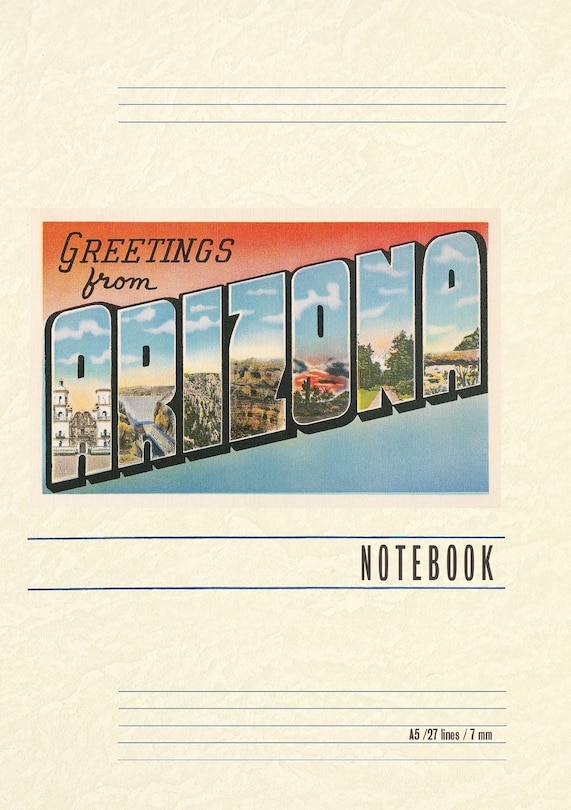 Front cover_Vintage Lined Notebook Greetings from Arizona