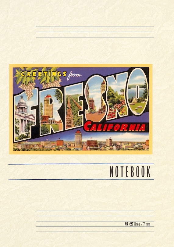 Couverture_Vintage Lined Notebook Greetings from Fresno, California