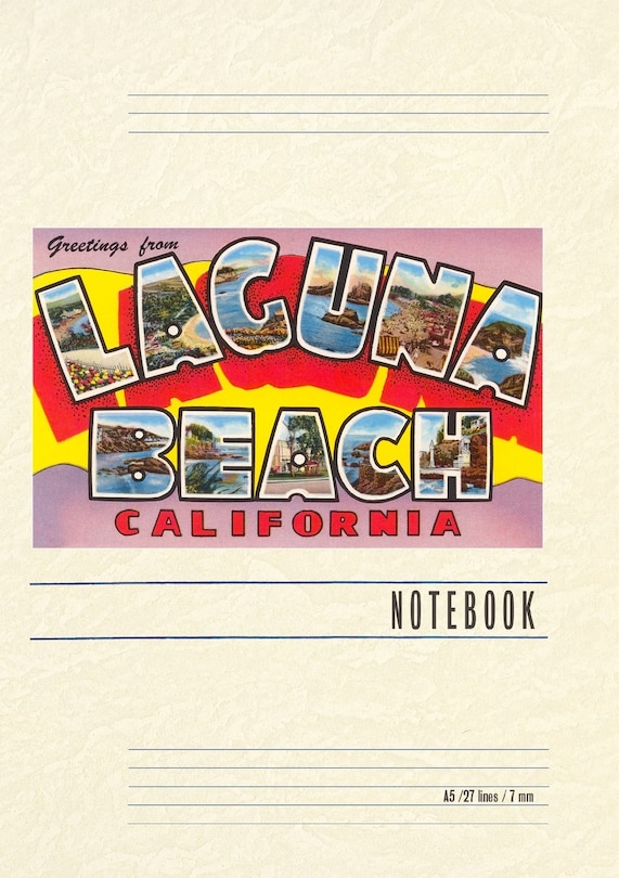 Front cover_Vintage Lined Notebook Greetings from Laguna Beach, California