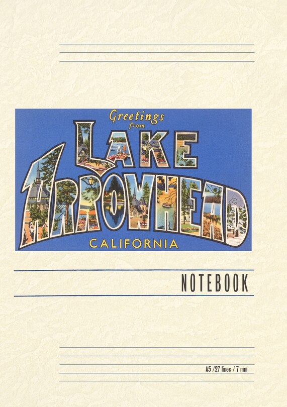 Front cover_Vintage Lined Notebook Greetings from Lake Arrowhead, California