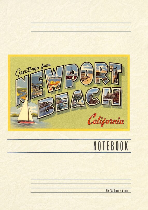 Front cover_Vintage Lined Notebook Greetings from Newport Beach