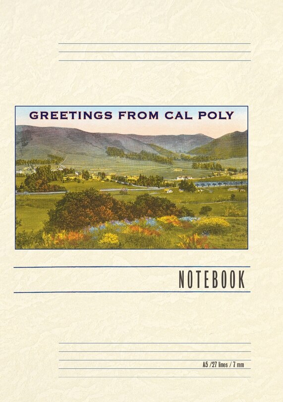 Front cover_Vintage Lined Notebook Greetings from Cal Poly, San Luis Obispo