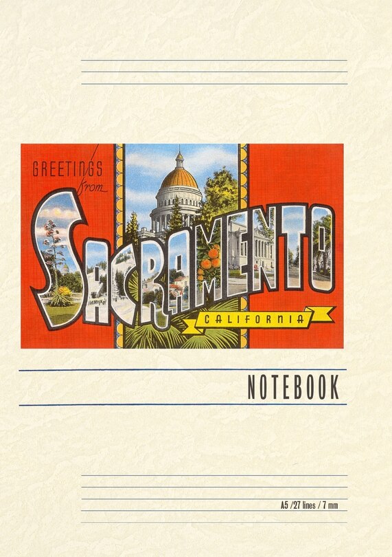 Front cover_Vintage Lined Notebook Greetings from Sacramento, California